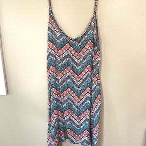 Aztec Orange Blue Mini Summer Dress